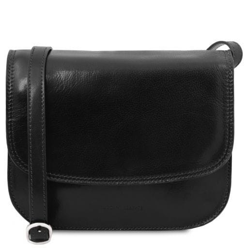 Tuscany Leather Greta - skórzana torebka na ramię, kolor czarny TL141958
