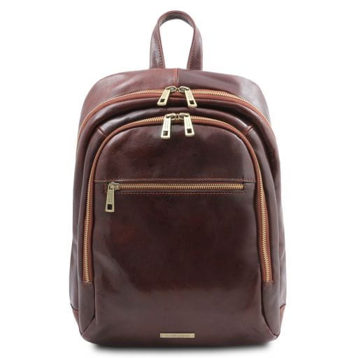 Tuscany Leather Perth - skórzany plecak z 2 przegrodami, kolor brąz TL142049