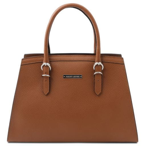 Tuscany Leather bag - skórzan torba damska, kolor cognac TL142147