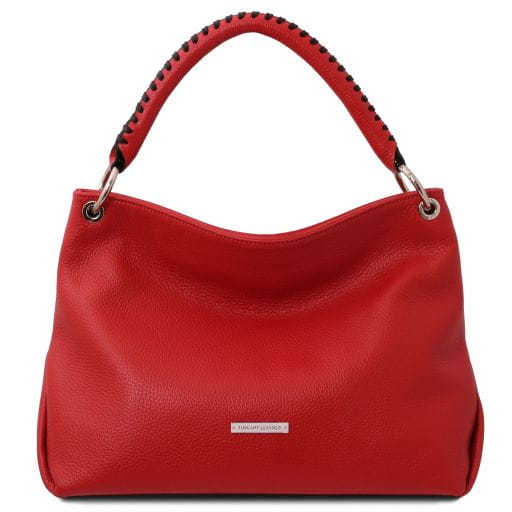 Tuscany Leather bag - skórzana torebka z miękkiej skóry, kolor czerwony TL142087