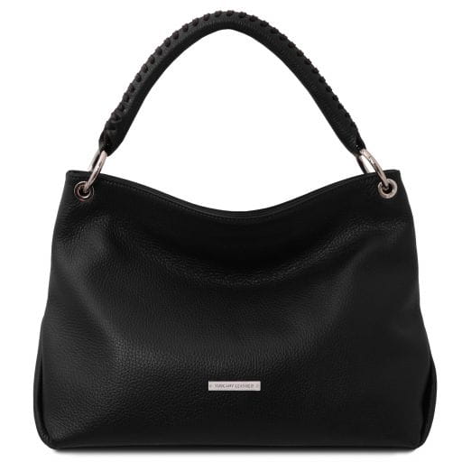 Tuscany Leather bag - skórzana torebka z miękkiej skóry, kolor czarny TL142087