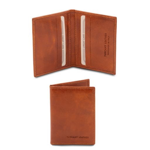 Tuscany Leather - ekskluzywne skórzane etui na karty kredytowe, kolor miodowy TL142063