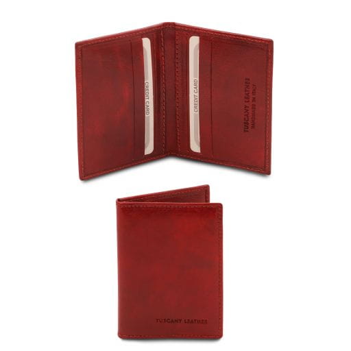 Tuscany Leather - ekskluzywne skórzane etui na karty kredytowe, kolor czerwony TL142063