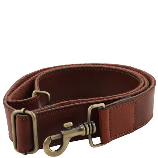 Tuscany Leather - regulowany skórzany pasek do walizki, kolor brąz TL141854