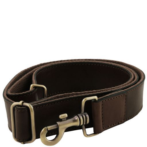 Tuscany Leather - regulowany skórzany pasek do walizki, kolor ciemnobrązowy TL141854