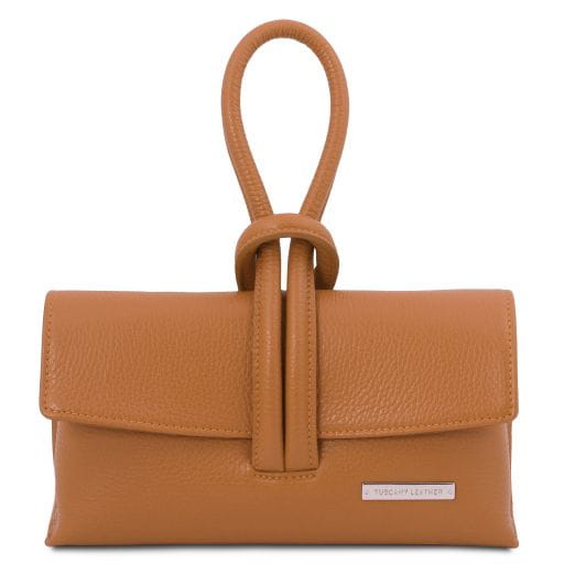 Tuscany Leather TL Bag - skórzana kopertówka, kolor ciemny cognac TL141990