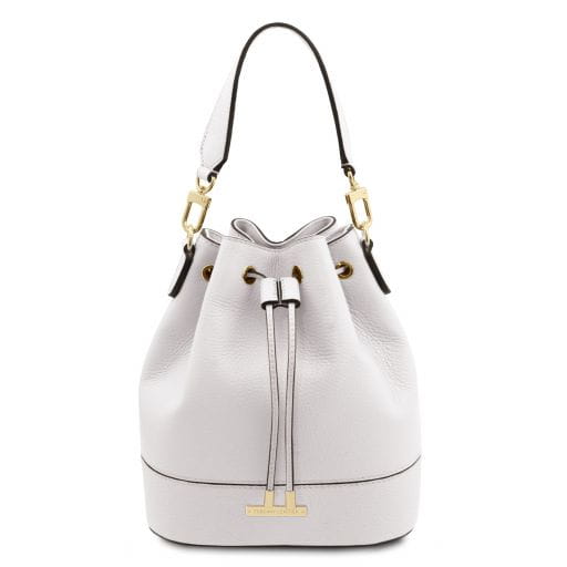 Tuscany Leather bag - skórzana torba typu BUCKET, kolor biały TL142146