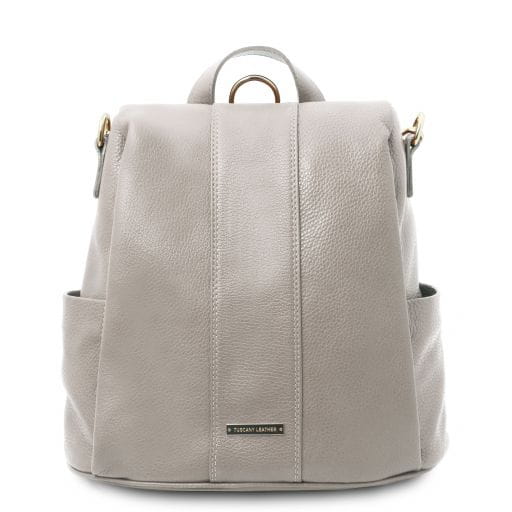 Tuscany Leather bag - plecak z miękkiej skóry, kolor jasnoszary TL142138