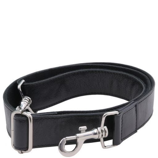 Tuscany Leather - regulowany skórzany pasek do walizki, kolor czarny TL141854