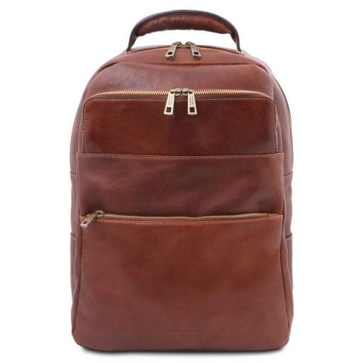 Tuscany Leather Melbourne - skórzany plecak na laptop TL142205 kolor brązowy
