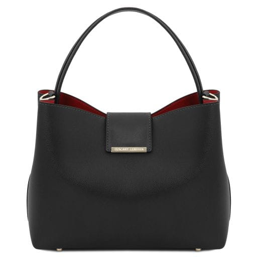 Tuscany Leather Clio - torbebka ze skóry Secchiello TL141690 kolor czarny