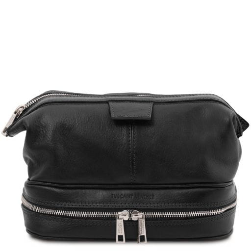 Tuscany Leather Jacob - skórzana kosmetyczka TL142204 kolor czarny