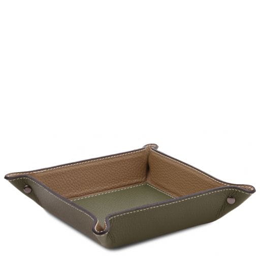 Tuscany Leather skórzana tacka na drobiazgi TL142159 kolor oliwkowy zielony