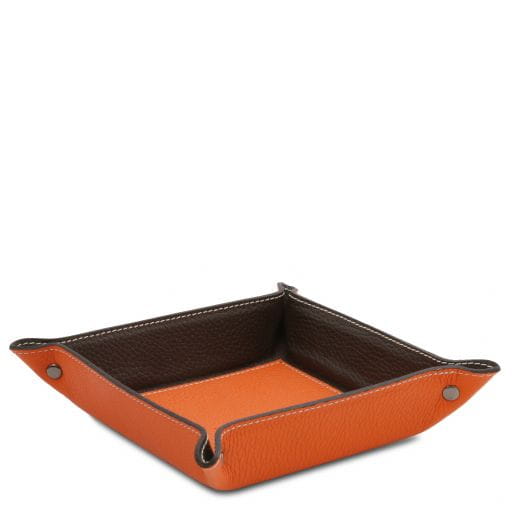 Tuscany Leather skórzana tacka na drobiazgi TL142159 kolor pomarańczowy