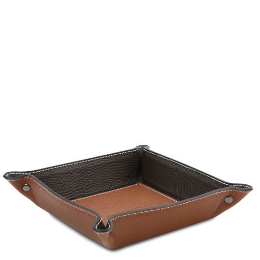 Tuscany Leather skórzana tacka na drobiazgi TL142159 kolor Cognac