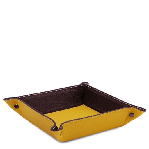 Tuscany Leather skórzana tacka na drobiazgi TL142159 kolor żółty